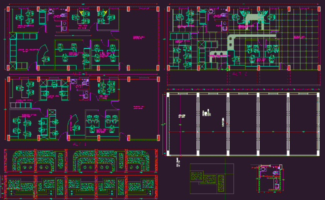 Modern Company Floor and Ceiling Layout Design AutoCAD DWG File