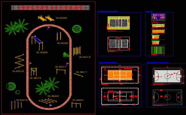 Tennis Table Detailed Section and Layout Plan Design AutoCAD DWG
