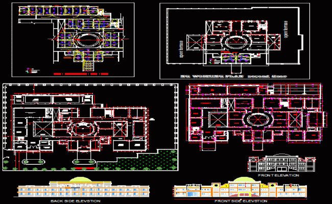 School Ceiling Layout and Interior Elevation Design DWG File