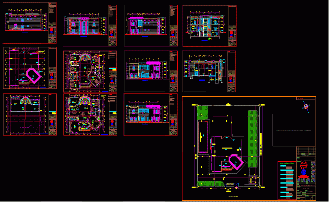 Villa Section Elevation and Floor Layout Design AutoCAD DWG File