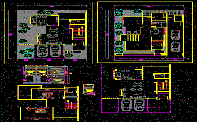Modern Bungalow Interior Design and Layout Plan AutoCAD DWG File