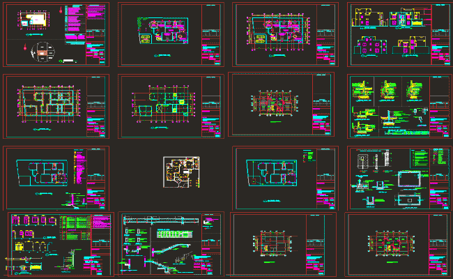 One Storey Villa Foundation and Floor Layout Design DWG File