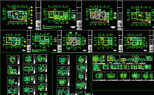 Modern Villa Elevation and Interior Layout Design AutoCAD DWG File