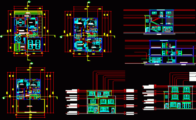 G Plus 1 Modern Villa Floor Plan and Elevation Layout DWG File