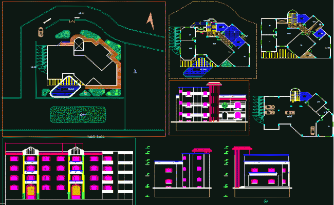 G Plus 1 Modern Villa Floor Plan and Elevation Design in AutoCAD File