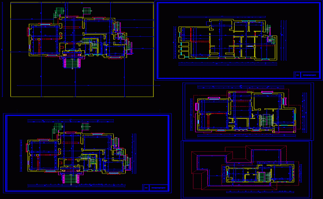 Modern Villa Interior Design with Floor Layout Plan in AutoCAD File