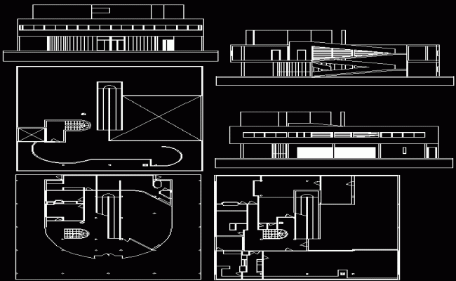 Modern Bungalow Floor Plan for Elevation in CAD Drawing File