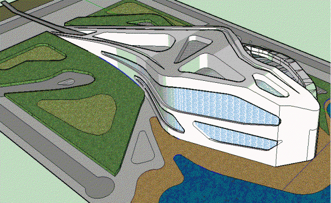 Zaha Hadid Conceptual Architecture Building Design AutoCAD File
