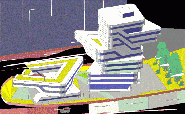 Zaha Hadid Torre Espiral 3D Architectural Design AutoCAD File