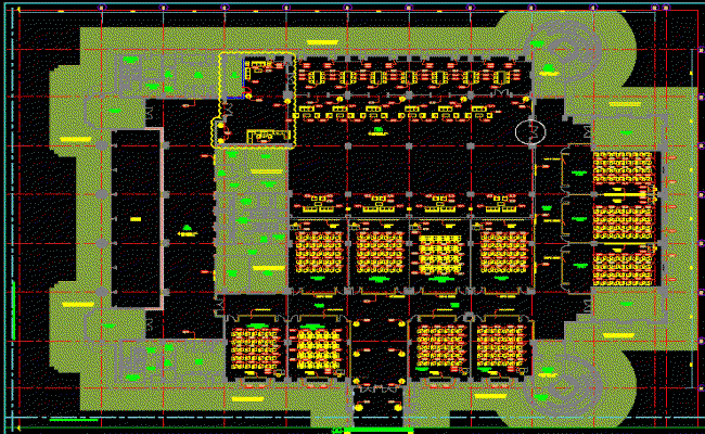 College Building Interior Furniture Layout and Design DWG File