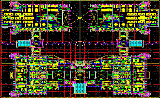 Corporate Office Furniture Layout and Interior Design DWG File