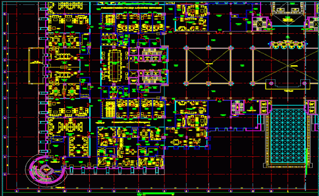 Corporate Office Interior Design and Layout Plan in DWG File