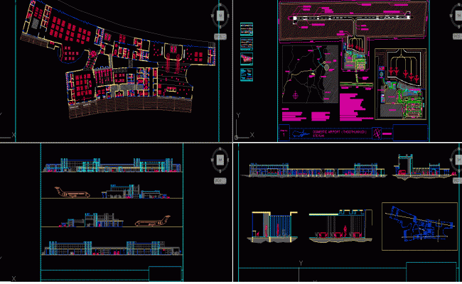 Complete Airport Master Layout and Terminal Design in AutoCAD File