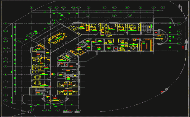 Commercial Office Building Interior Design Layout in AutoCAD File