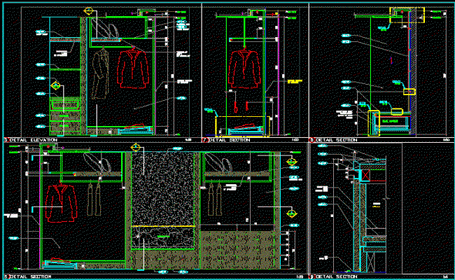 Home Furniture Detailed Elevation Layout Design in AutoCAD File