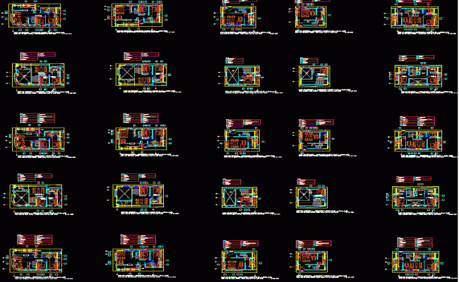 Small Bungalow Furniture Layout and Floor Plan DWG Drawing File