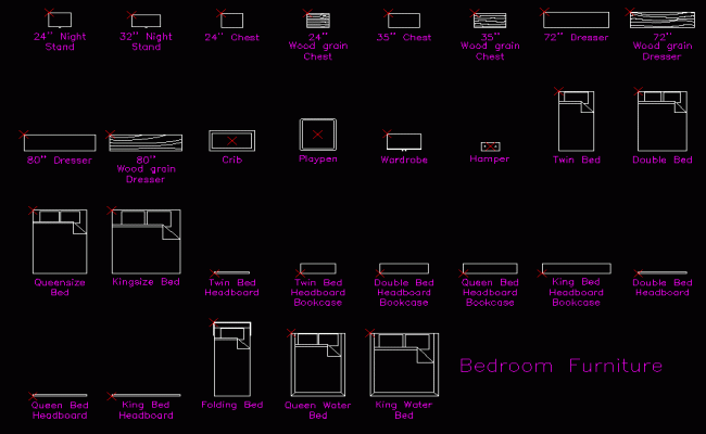 Bedroom Furniture CAD Blocks and Layout Design DWG Drawing File