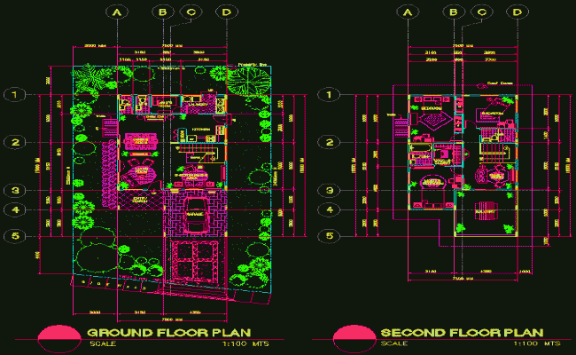 Small Home Interior Furniture Layout and Floor Plan DWG File