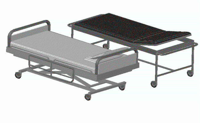 3D Hospital Bed Block Design and Furniture Layout in AutoCAD File