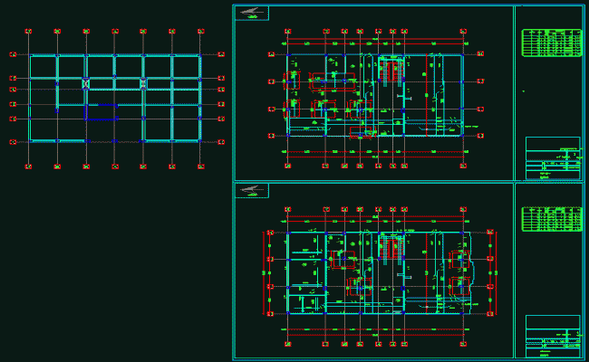 Hospital Building Column Layout and Structural Plan in DWG File