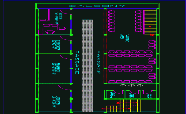 Hospital First Floor Design and Architectural Layout in DWG File