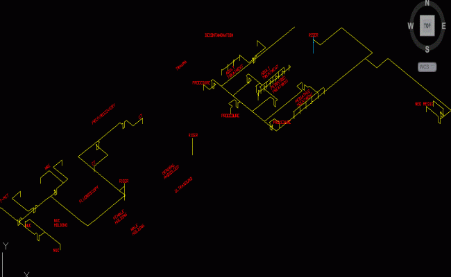 Hospital N2O Gas Installation Layout and Design in DWG Drawing File