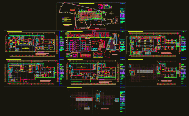 G plus 2 Hospital Floor Plan and Section Design in AutoCAD File