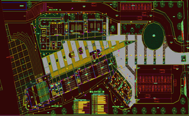 University Floor Plan Layout with Room Details in AutoCAD DWG File