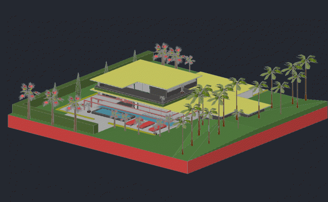 Modern Bungalow 3D Elevation and Design plan in AutoCAD DWG File