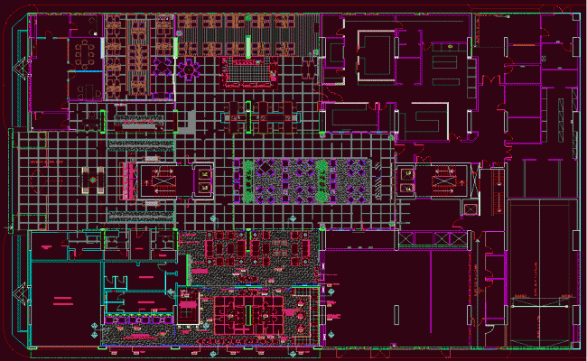 Restaurant Floor Plan and Interior Design Layout in AutoCAD File