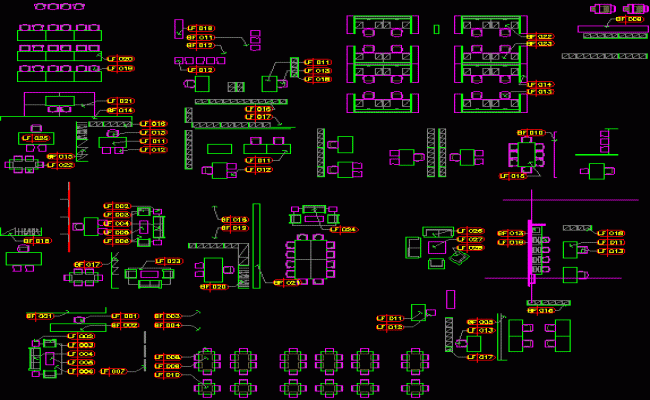Office Workspace Furniture Design Collection in AutoCAD File