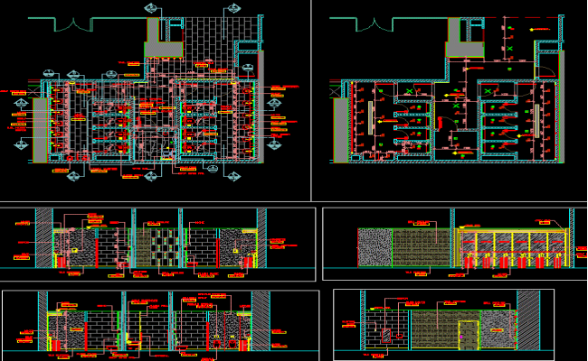 Public Washroom Detailed Floor Plan in AutoCAD CAD Drawing File