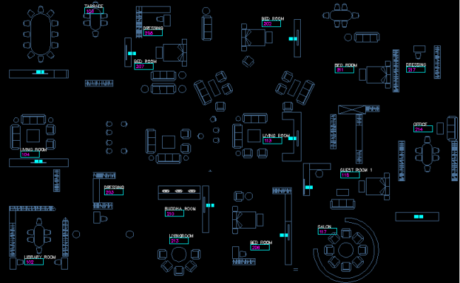 House Furniture Blocks for Design Use in AutoCAD DWG file Format