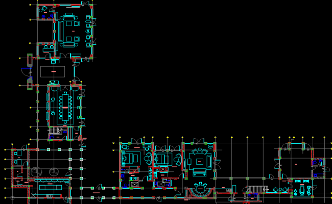 Office Interior Layout Design in AutoCA Drawing Format Files