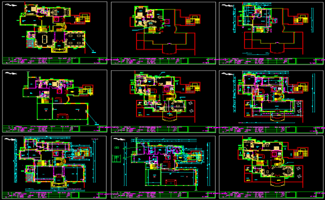 Bungalow Design with Rooms and Elevation Plans in DWG Format