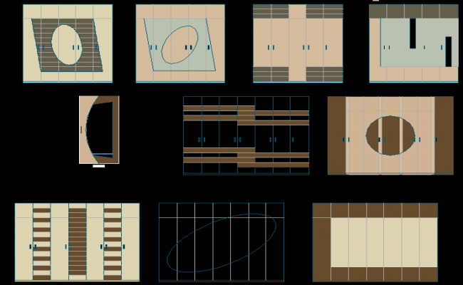 Modern Wooden Wardrobe Interior Design Layout in AutoCAD DWG File