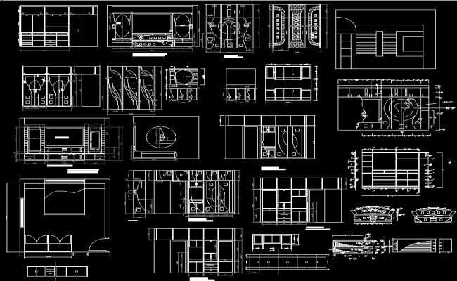 Wardrobe and Cupboard Interior Layout Design in AutoCAD DWG File
