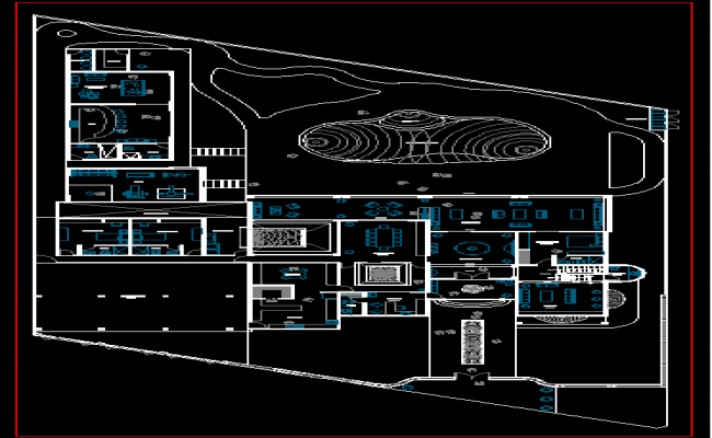 Clubhouse Layout DWG File with Floor Plans and Seating Arrangement