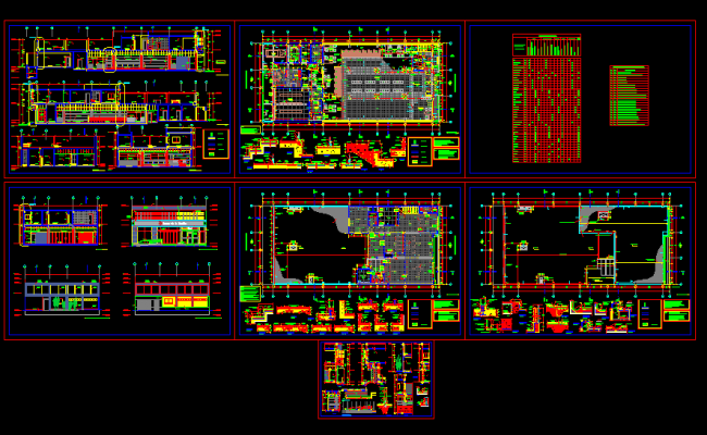 Bank Floor Plan with Elevation and Section Design in AutoCAD DWG File