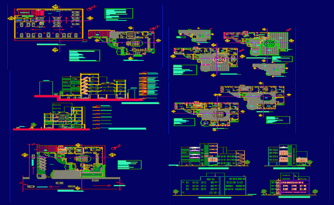 Commercial Bank Plan with Elevation and Furniture in AutoCAD DWG File