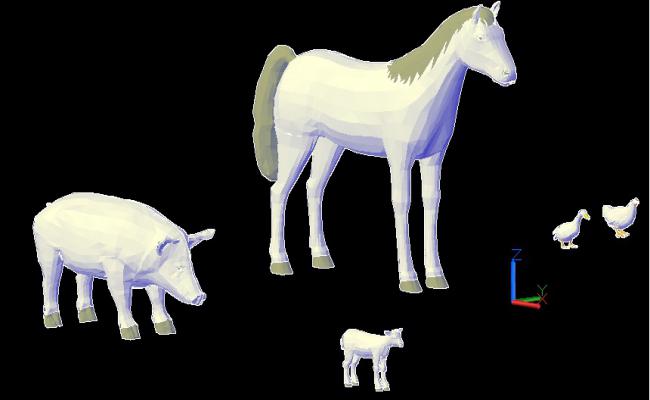 Types of 3D Animal Drawing Designs Available in AutoCAD DWG File
