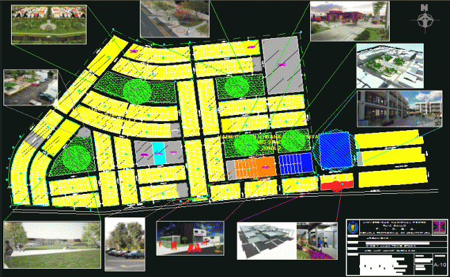 Multipurpose Town Layout Planning Design in AutoCAD DWG File