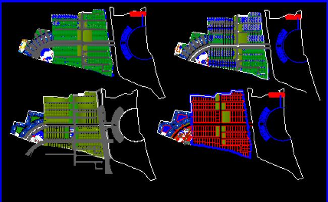 Bungalow and Apartment Plotting Layout Design Plan in AutoCAD DWG File