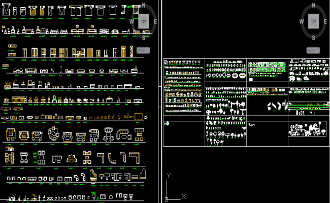 Kinds of Interior Design Blocks and Layout Plans in AutoCAD DWG File