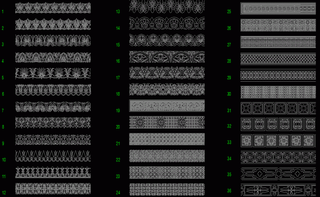 Wonderful Architectural Motifs and Patterns Design in AutoCAD DWG File