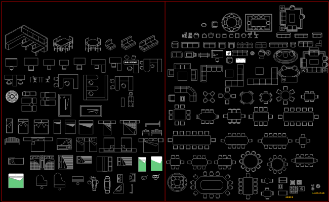 Furniture Blocks for Interior Design Layout in AutoCAD DWG File