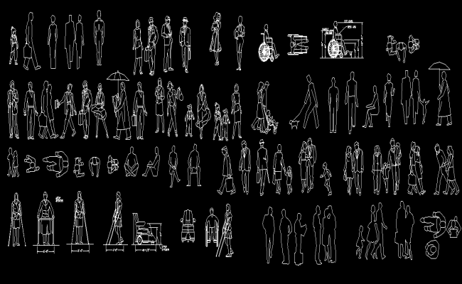 Human Block DWG Drawing Design Layout Plan in AutoCAD CAD Format