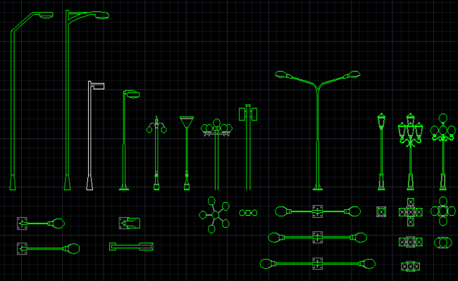 Street Light Pole Urban Lighting Layout Plan AutoCAD Design File