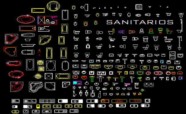 Sanitary Plumbing Layout and Bathroom Fittings Design DWG File
