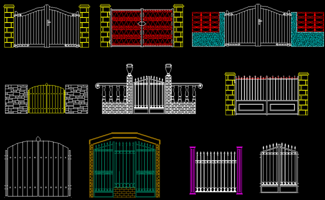 Gate Elevation Design Provided Download AutoCAD Drawing File
